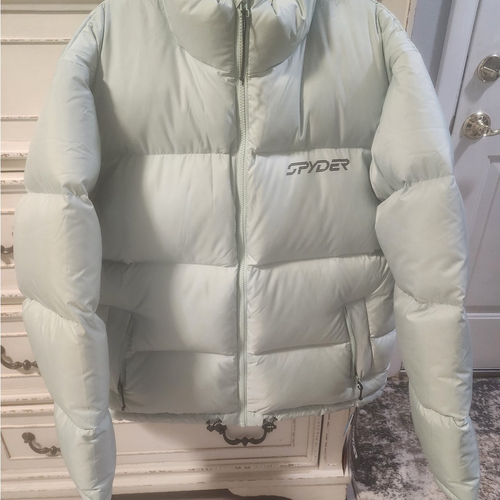 Spyder Women's Soft Gray Puffer Jacket